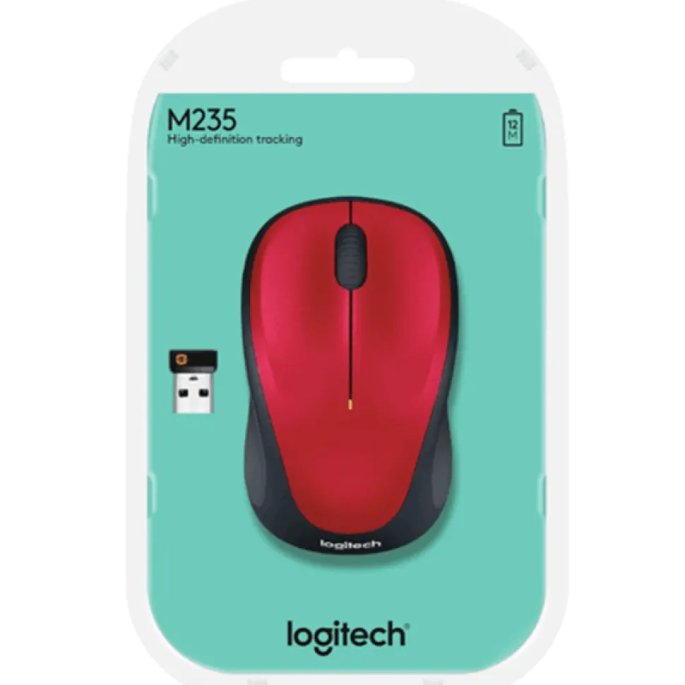 Logitech M235 Wireless Mouse - Red