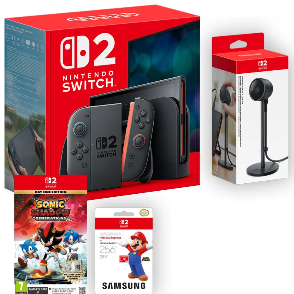 Nintendo Switch 2 with Sonic X Shadow Generations, Micro SD Express Card & Switch 2 Camera