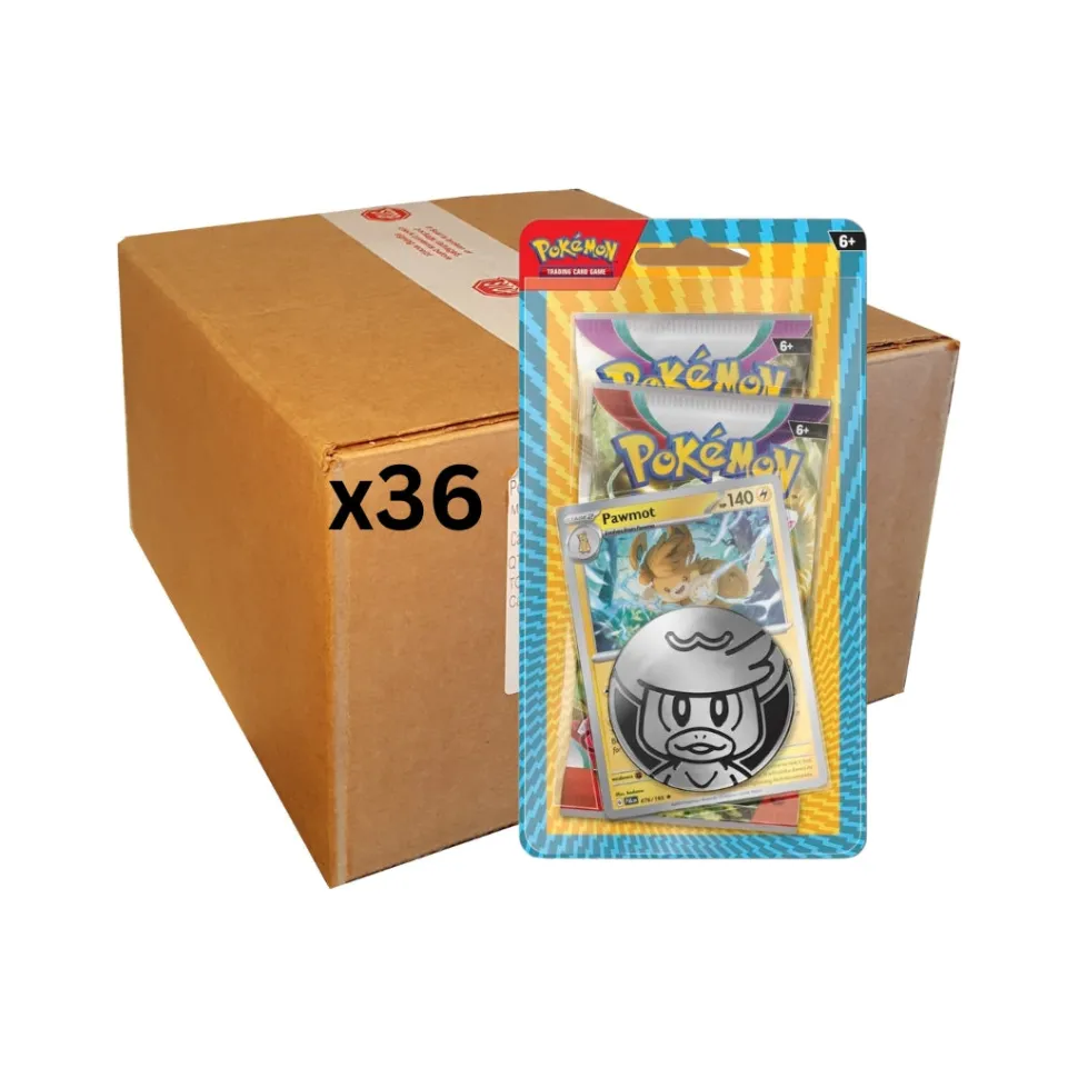 Pokemon TCG: Pawmot Card with 2 Booster Packs and Coin - Sealed Case of 36