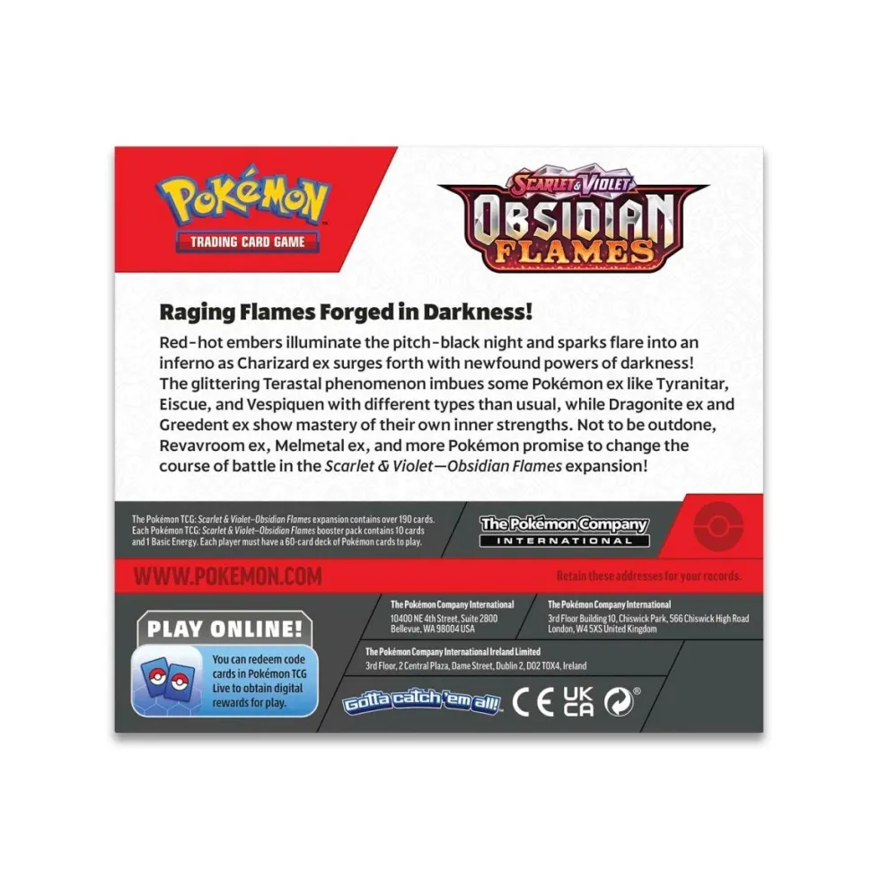 Pokemon TCG: Scarlet & Violet 3 Obsidian Flames Booster Box - CDU