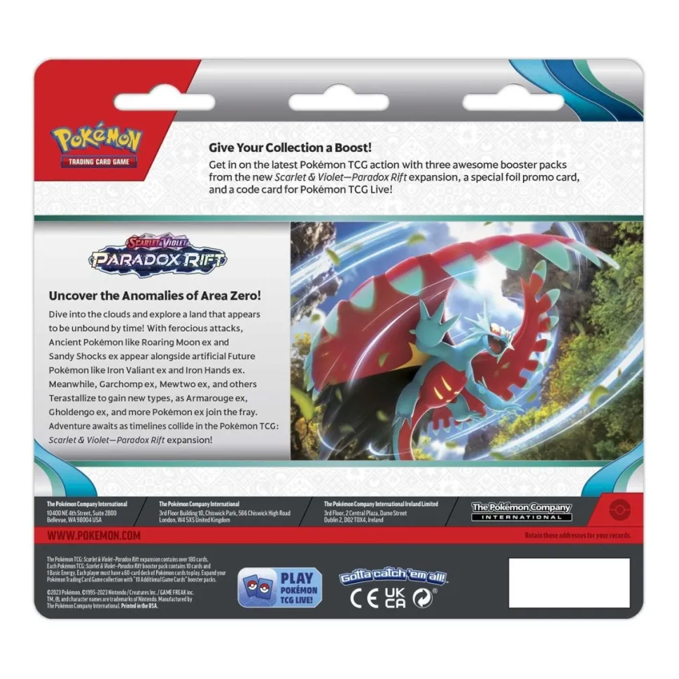 Pokemon TCG: Scarlet & Violet - Paradox Rift 3 Booster Packs & Arctibax Promo Card